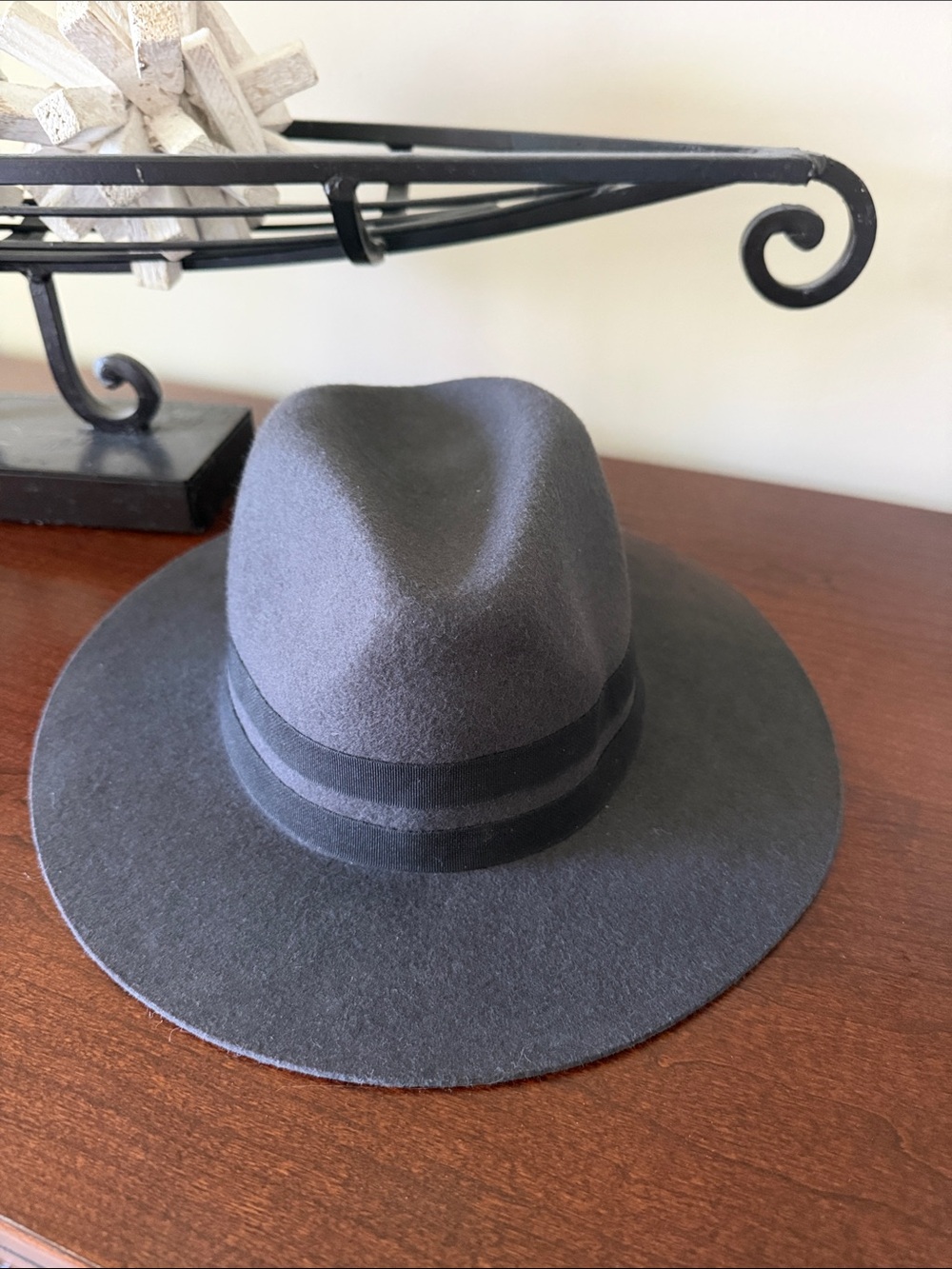 Nordstrom Gray and Black Felt Fedora